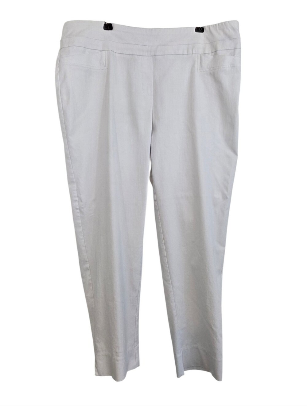 Zac & Rachel White Faux Pockets Elastic Waist Cropped Pants Size 14 ~ Pre-Owned